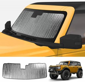 Ford Bronco Windshield Sunshade/ Reflector - BlackOut Sunshades - Roll Up Design